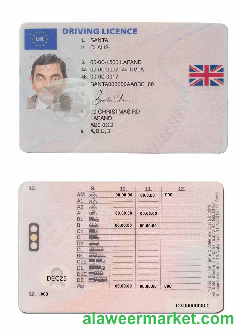 United Kingdom driving license (between January 2021 and December 2021)